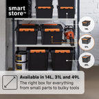 Plastic Storage Boxes with Lids 49L 4-Pack