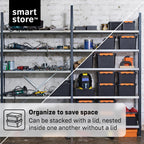 Plastic Storage Boxes with Lids 49L 4-Pack