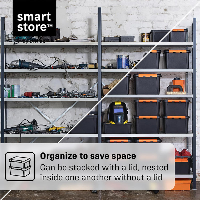 Plastic Storage Boxes with Lids 49L 4-Pack