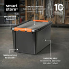 Plastic Storage Boxes with Lids 49L 4-Pack