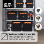 Plastic Storage Boxes with Lids 49L 4-Pack