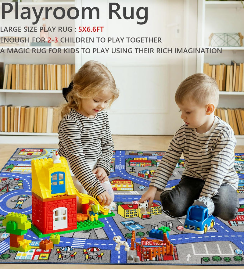 Play Mat Non-Slip Kids Rug City Town