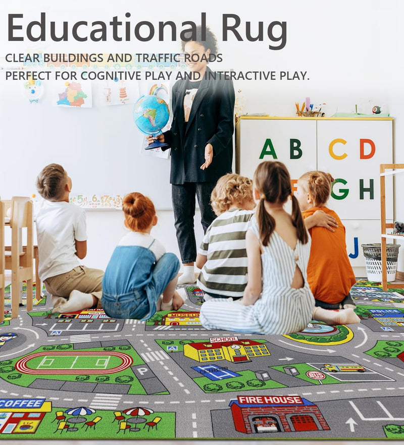Play Mat Non-Slip Kids Rug City Town