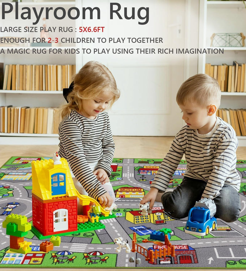 Play Mat Non-Slip Kids Rug City Town