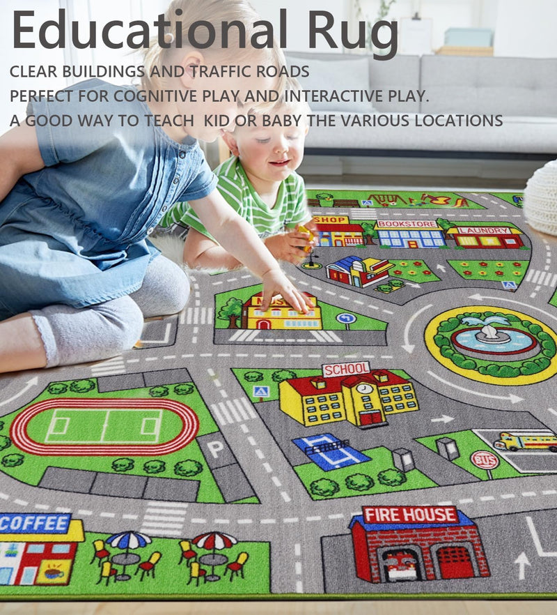 Play Mat Non-Slip Kids Rug City Town