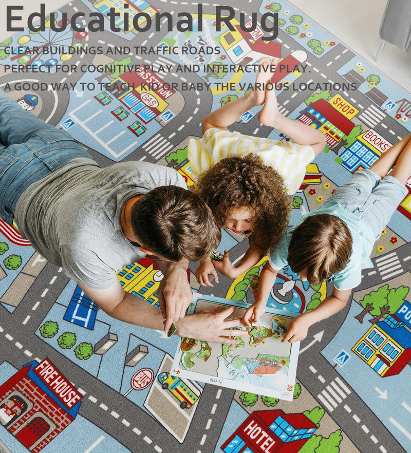 Play Mat Non-Slip Kids Rug City Town