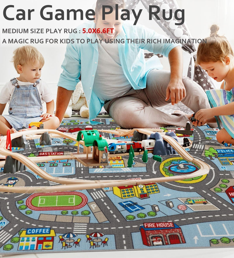 Play Mat Non-Slip Kids Rug City Town