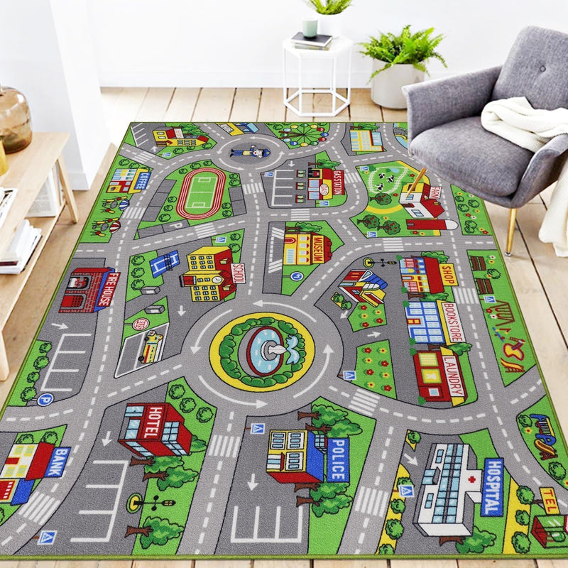 Play Mat Non-Slip Kids Rug City Town