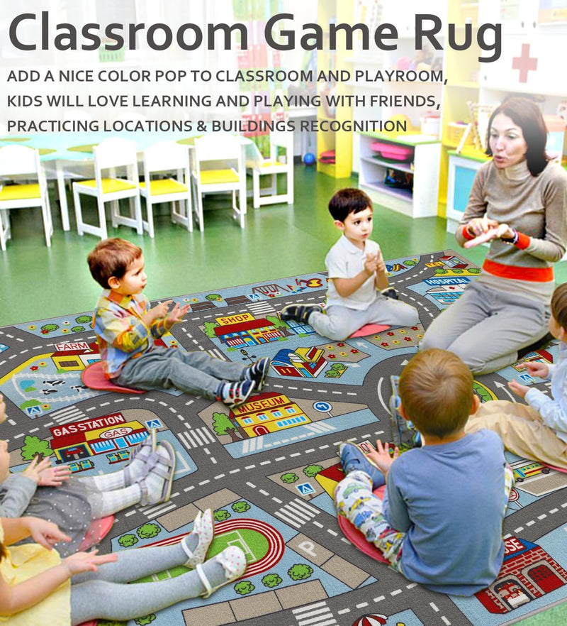 Play Mat Non-Slip Kids Rug City Town