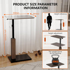 Pneumatic Lift Overbed Table with Casters 67- 20KG