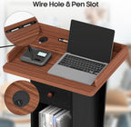 Podium Stand with Drawer Storage Cabinet and Wheels