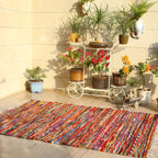 Polar Chindi Area Rug Reversible Recycled
