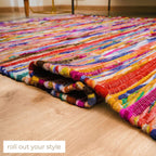 Polar Chindi Area Rug Reversible Recycled