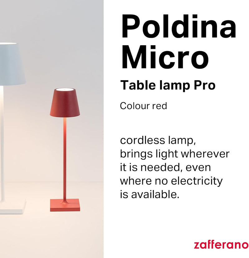 Poldina Micro Lamp Rechargeable Cordless Table with Touch