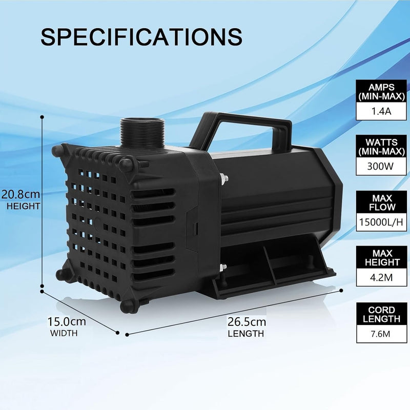 Pond Pumps Submersible Outdoor High Lift 8000L H