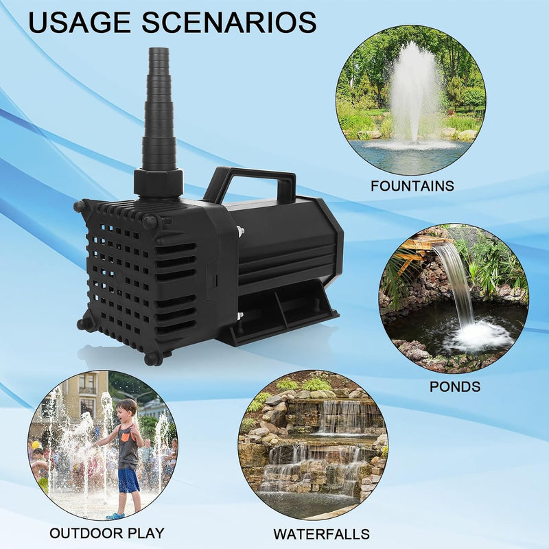 Pond Pumps Submersible Outdoor High Lift 8000L H
