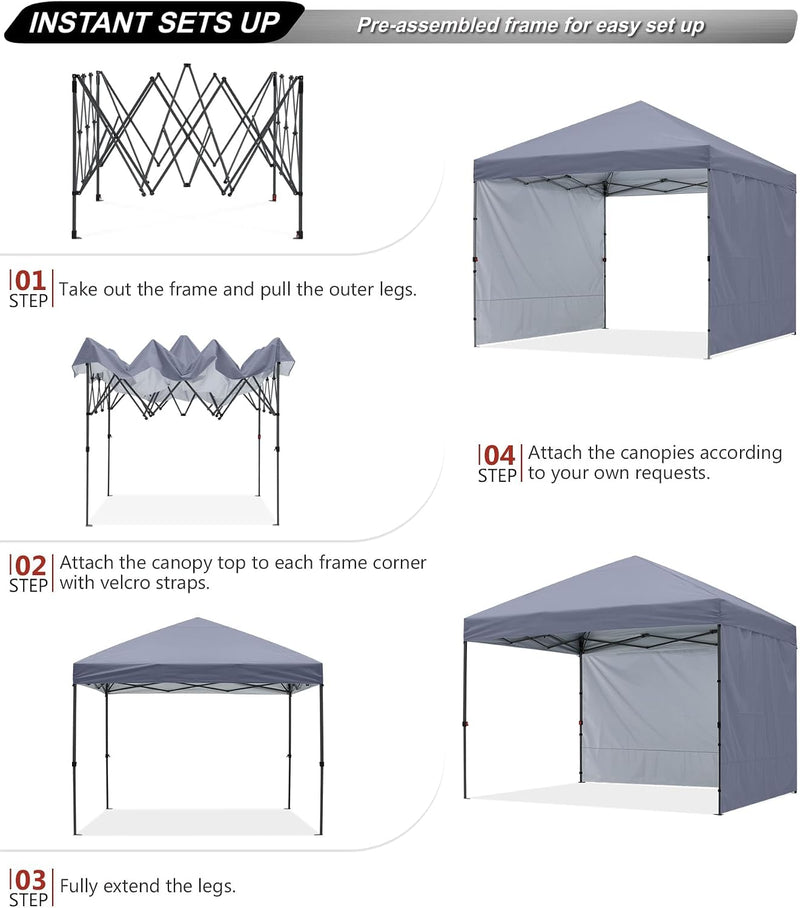 Pop Up Gazebo with Two Side Panels