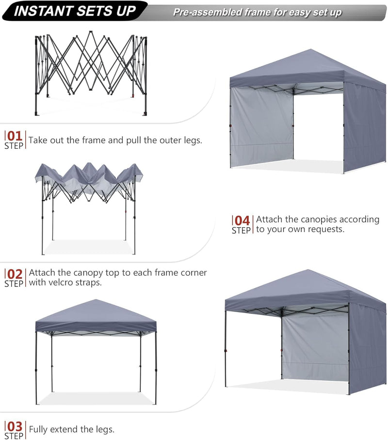 Pop-Up Garden Gazebo with Side Panels Accessories