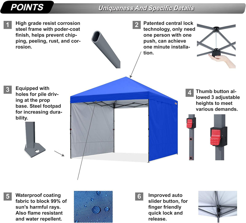 Pop-Up Garden Gazebo with Side Panels Accessories