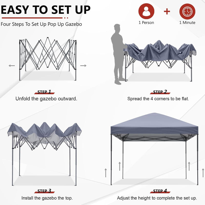 Pop Up Gazebo Commercial with Upgraded Roller