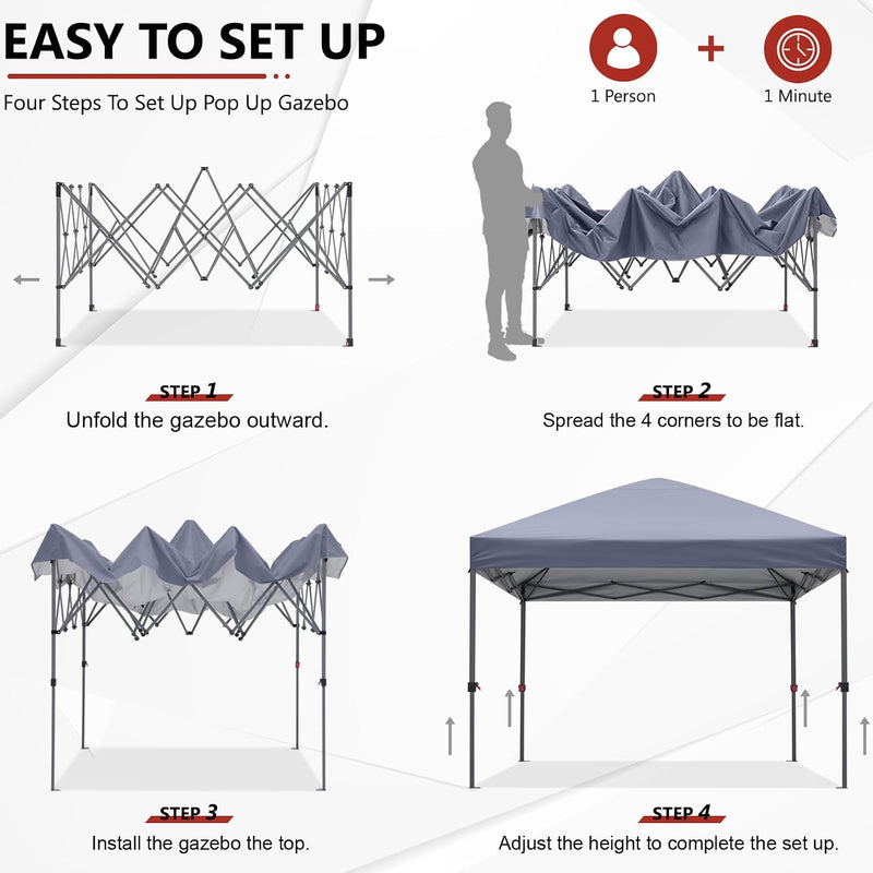 Pop Up Gazebo Commercial with Upgraded Roller