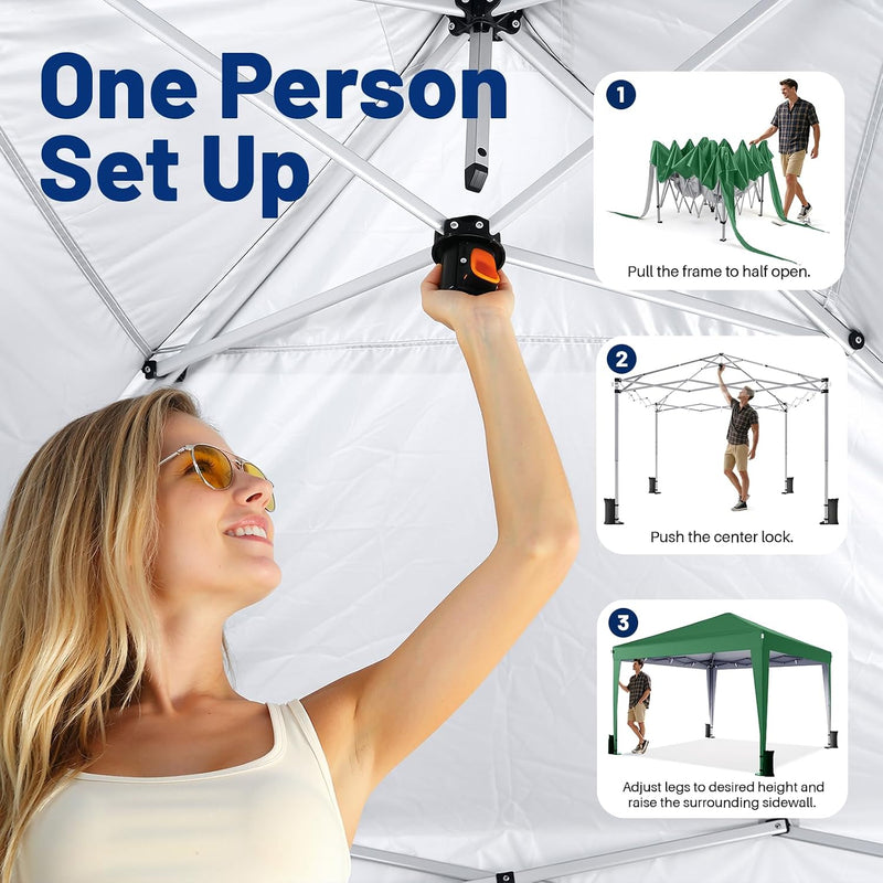 Pop Up Gazebo with Sides 3m X Upf