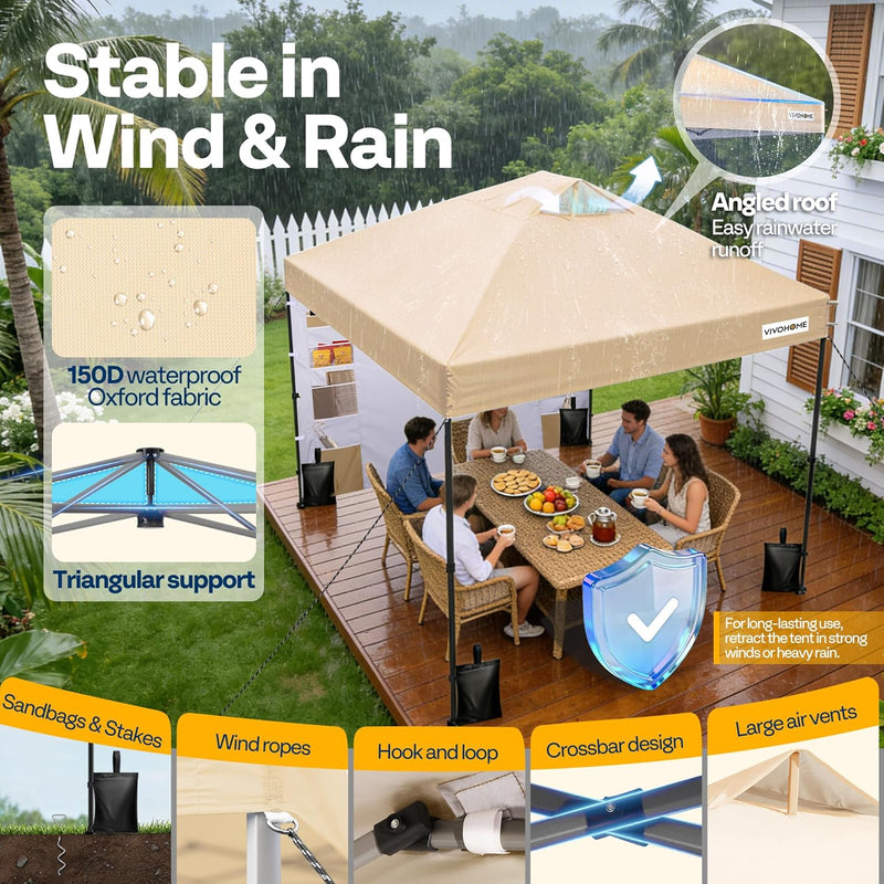 Pop Up Gazebo with Sidewall 3x3m Tent