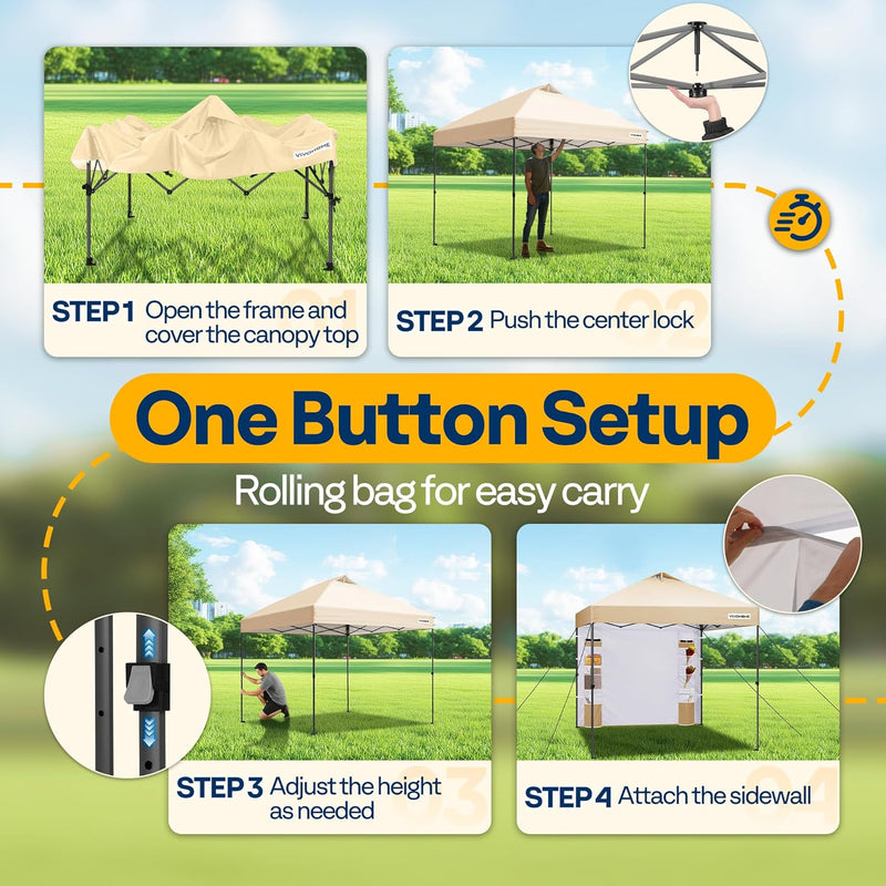 Pop Up Gazebo with Sidewall 3x3m Tent