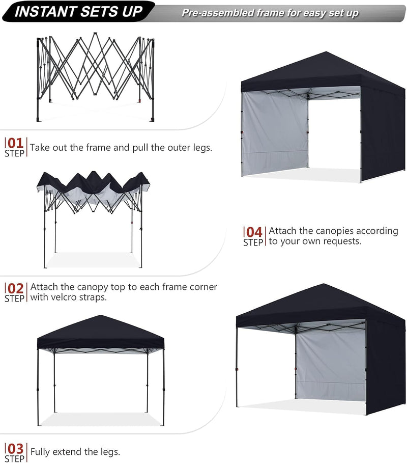 Pop Up Gazebo with Two Side Panels