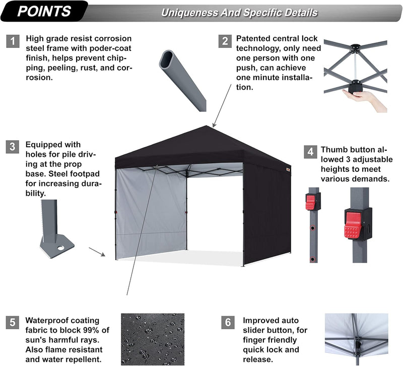 Pop Up Gazebo with Two Side Panels