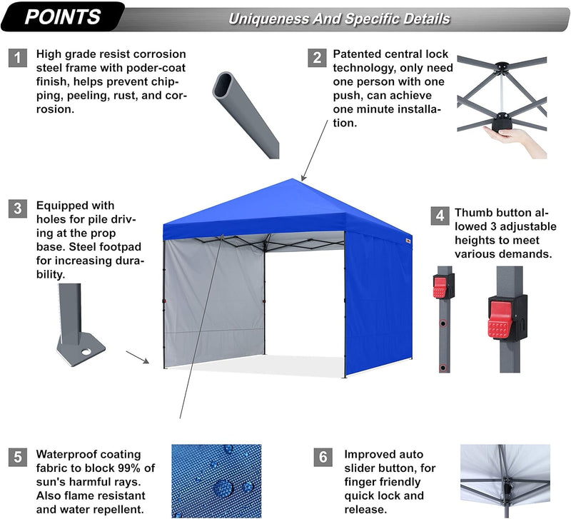 Pop Up Gazebo with Two Side Panels