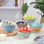 Porcelain Dessert Bowls Cereal Bowl Ceramic Colorful Small (Set of 6)