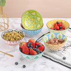 Porcelain Dessert Bowls Cereal Bowl Ceramic Colorful Small (Set of 6)