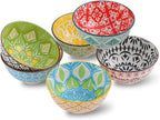 Porcelain Dessert Bowls Cereal Bowl Ceramic Colorful Small (Set of 6)
