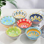 Porcelain Dessert Bowls Cereal Bowl Ceramic Colorful Small (Set of 6)