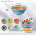 Porcelain Dessert Bowls Cereal Bowl Ceramic Colorful Small (Set of 6)