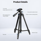Portable Camera Tripod for Travel Vlogging Recording Aluminum