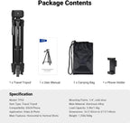 Portable Camera Tripod for Travel Vlogging Recording Aluminum