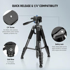 Portable Camera Tripod for Travel Vlogging Recording Aluminum