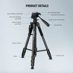 Portable Camera Tripod for Travel Vlogging Recording Aluminum