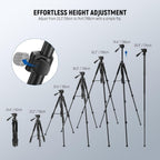 Portable Camera Tripod for Travel Vlogging Recording Aluminum
