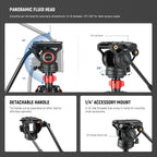 Portable Camera Tripod for Travel Vlogging Recording Aluminum