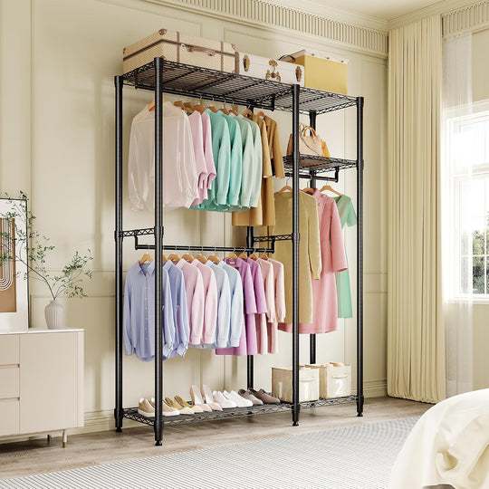 Portable Clothes Rack Heavy Duty Garment Large Freestanding