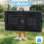 Portable Double-Layer Folding Cooler Table with Drain Keep