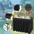 Portable Double-Layer Folding Cooler Table with Drain Keep