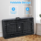 Portable Double-Layer Folding Cooler Table with Drain Keep