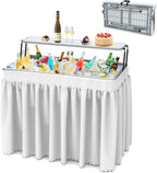 Portable Double-Layer Folding Cooler Table with Drain Keep