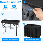 Portable Double-Layer Folding Cooler Table with Drain Keep