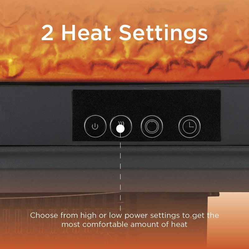 Portable Electric Double Door Fireplace Heater with Realistic