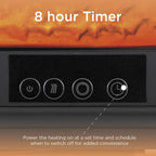 Portable Electric Double Door Fireplace Heater with Realistic